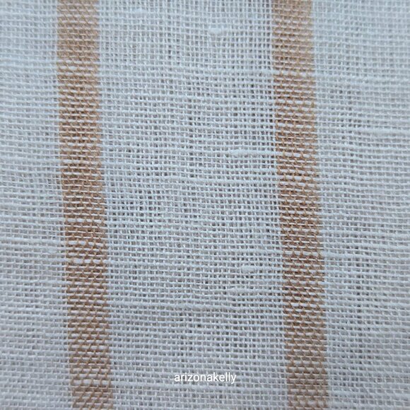 J. Crew Linen Cotton Sarong Scarf White Tan Stripes - Picture 6 of 11